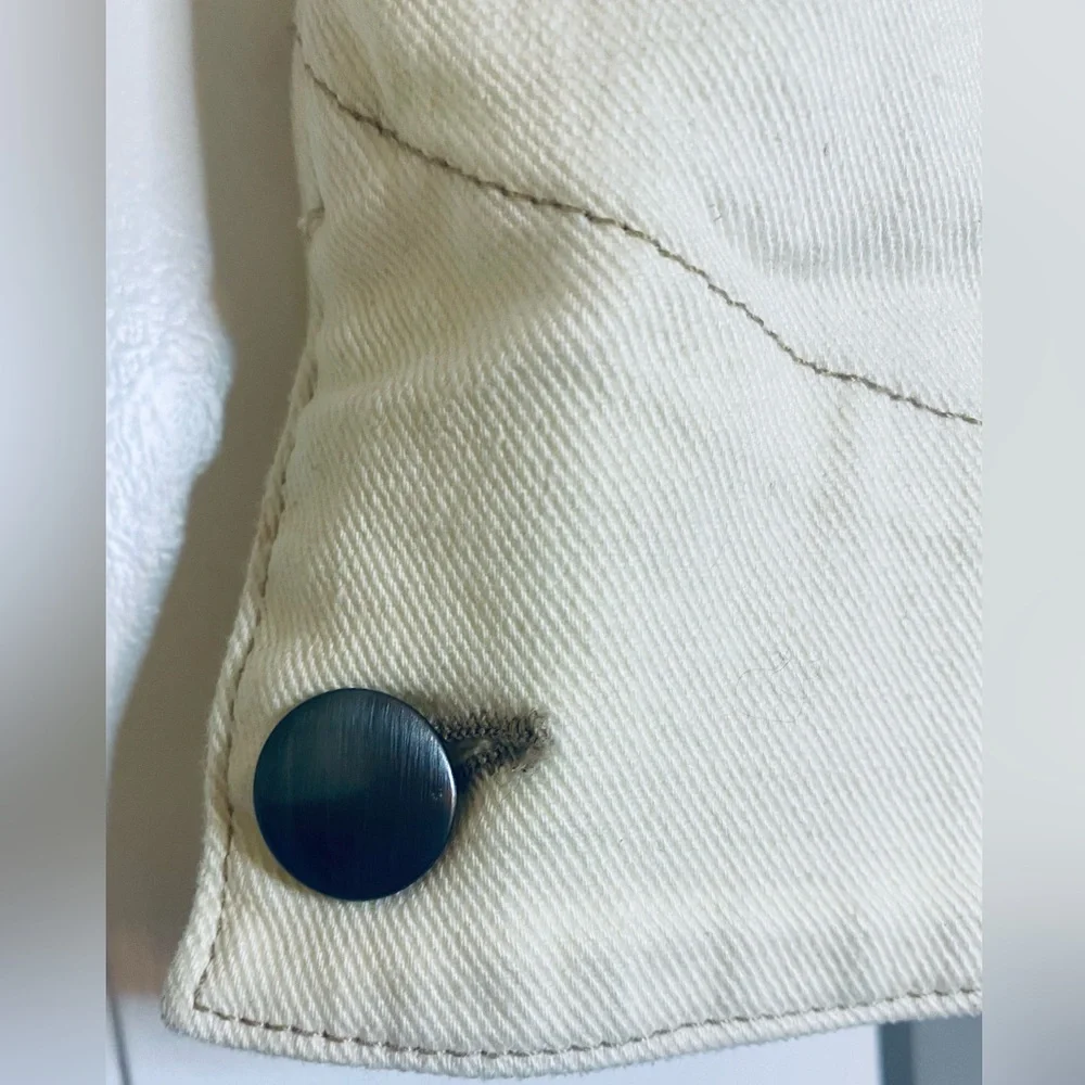 FRAME STRETCH DENIM CARPENTER JACKET IN OFF WHITE/IVORY - Picture 5 of 5